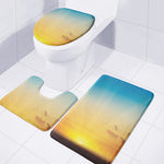 Sunrise Horizon Print 3 Piece Bath Mat Set