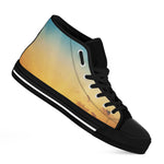 Sunrise Horizon Print Black High Top Shoes