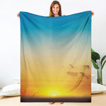 Sunrise Horizon Print Blanket