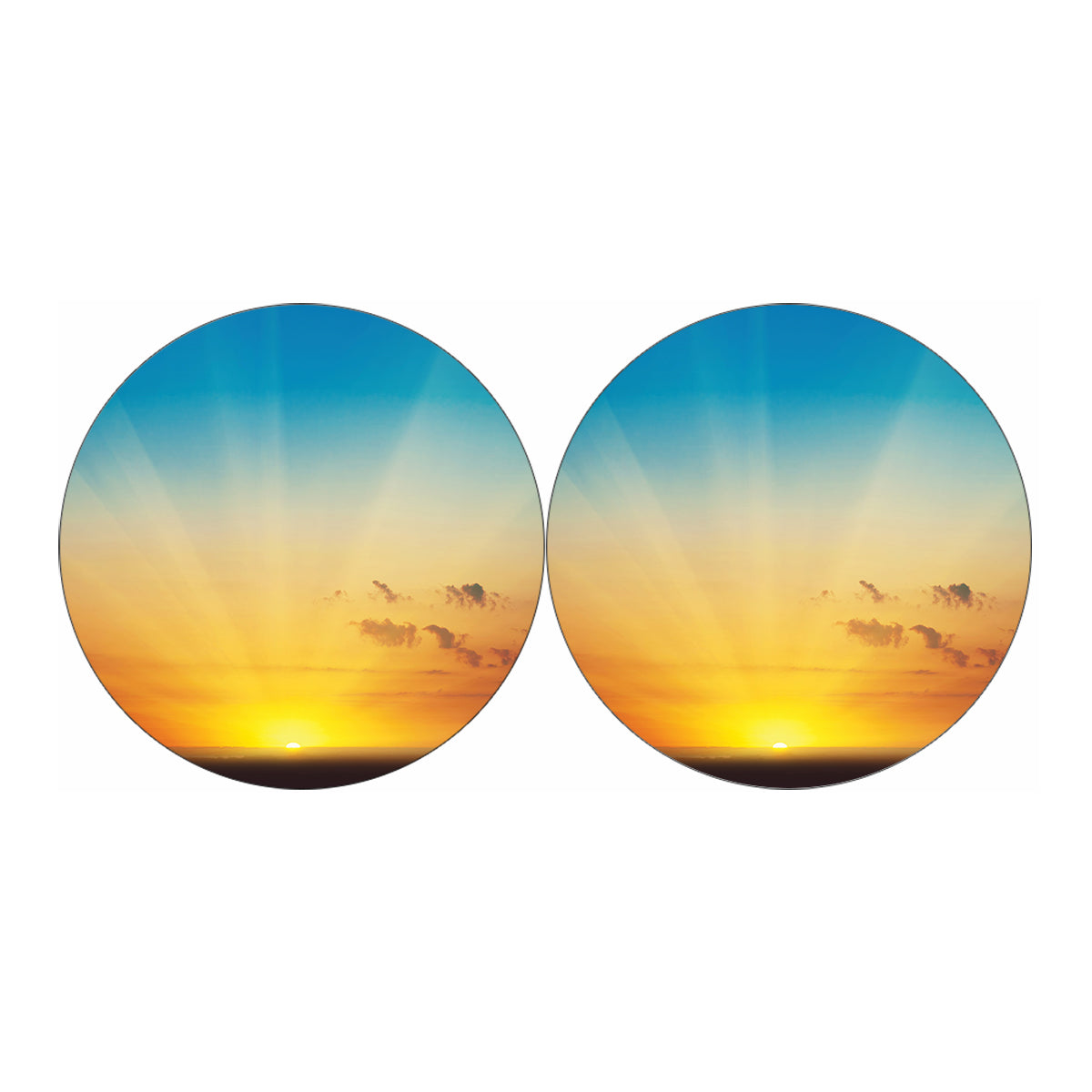 Sunrise Horizon Print Car Coasters