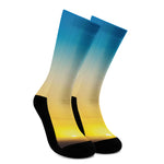 Sunrise Horizon Print Crew Socks