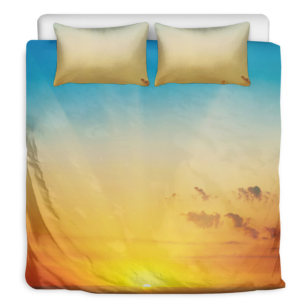 Sunrise Horizon Print Duvet Cover Bedding Set