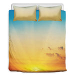 Sunrise Horizon Print Duvet Cover Bedding Set
