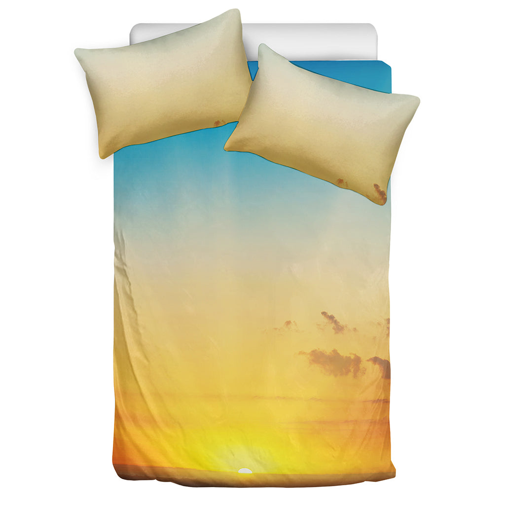 Sunrise Horizon Print Duvet Cover Bedding Set