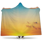 Sunrise Horizon Print Hooded Blanket