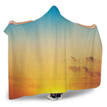 Sunrise Horizon Print Hooded Blanket
