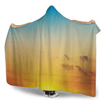 Sunrise Horizon Print Hooded Blanket