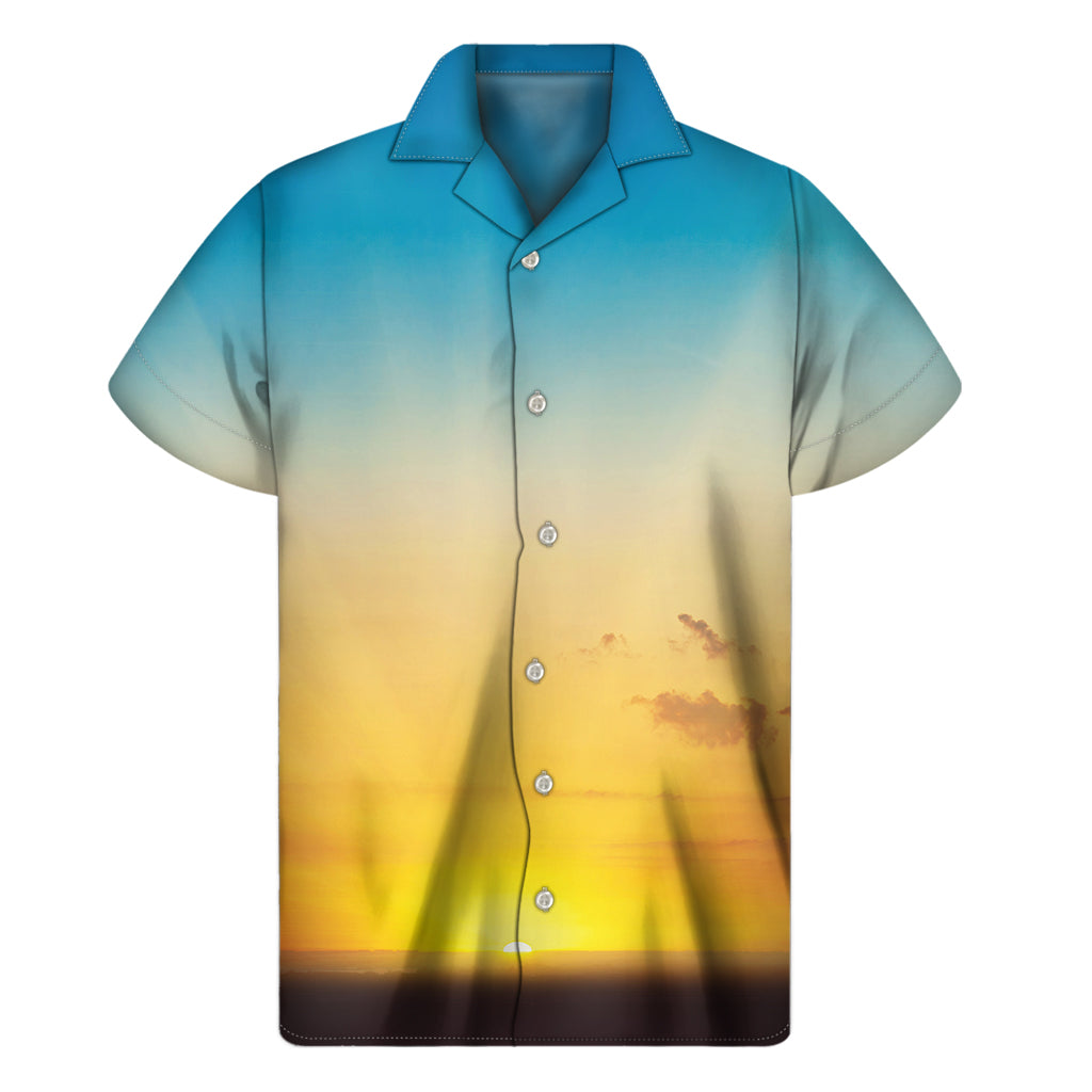 Sunrise Horizon Print Men's Short Sleeve Shirt
