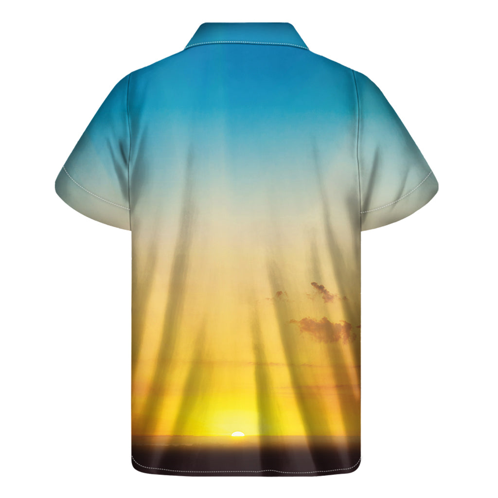 Sunrise Horizon Print Men's Short Sleeve Shirt