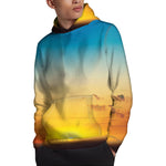 Sunrise Horizon Print Pullover Hoodie