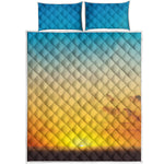 Sunrise Horizon Print Quilt Bed Set