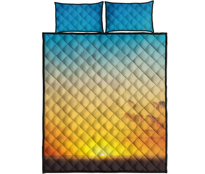 Sunrise Horizon Print Quilt Bed Set