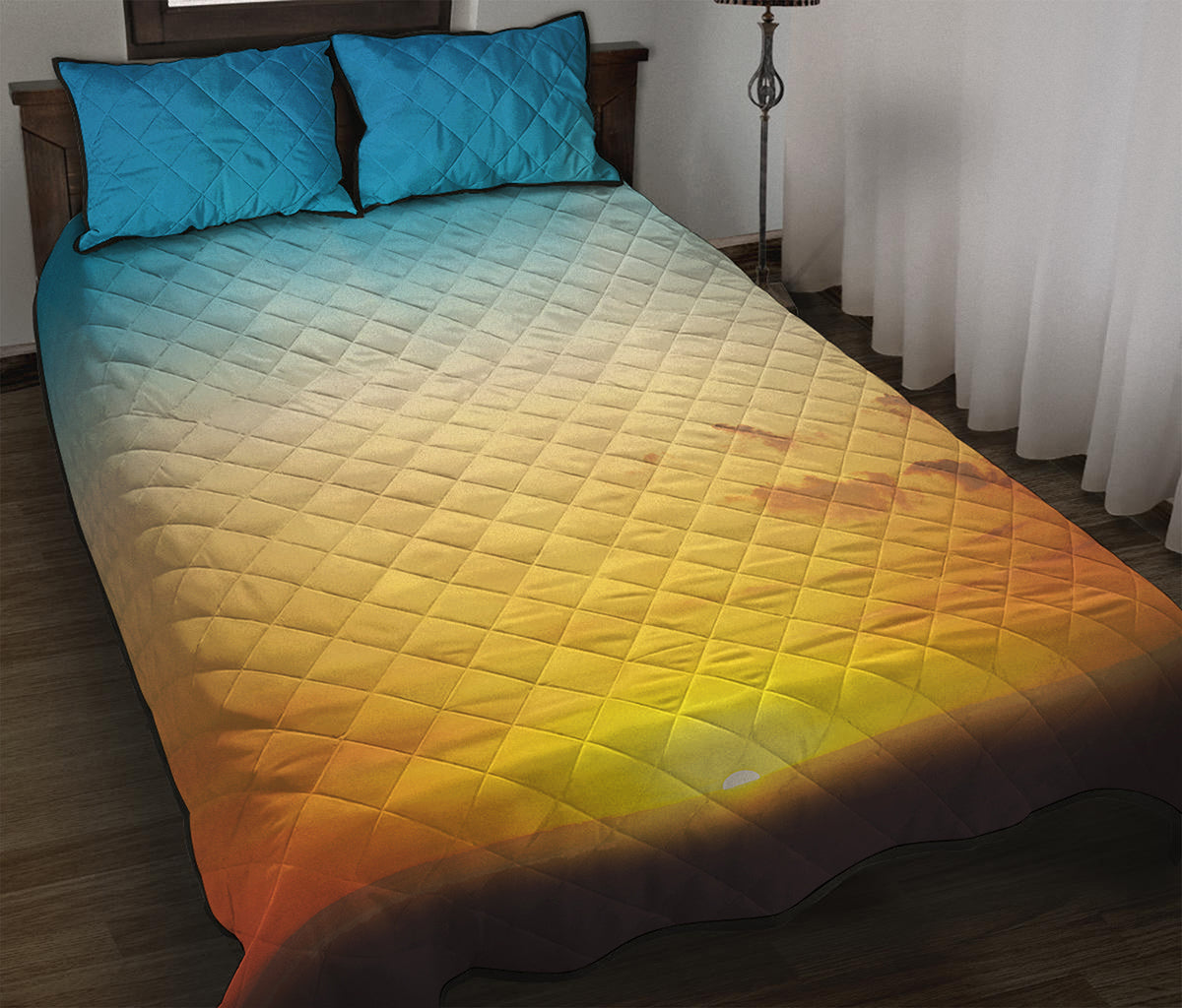 Sunrise Horizon Print Quilt Bed Set