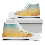 Sunrise Horizon Print White High Top Shoes