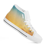 Sunrise Horizon Print White High Top Shoes