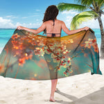 Sunrise Japanese Cherry Blossom Print Beach Sarong Wrap