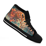 Sunrise Japanese Cherry Blossom Print Black High Top Shoes