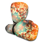 Sunrise Japanese Cherry Blossom Print Boxing Gloves