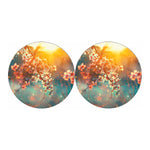 Sunrise Japanese Cherry Blossom Print Car Coasters