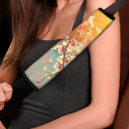 Sunrise Japanese Cherry Blossom Print Car Seat Belt Covers