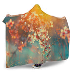 Sunrise Japanese Cherry Blossom Print Hooded Blanket