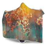 Sunrise Japanese Cherry Blossom Print Hooded Blanket