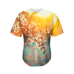 Sunrise Japanese Cherry Blossom Print Men's Baseball Jersey