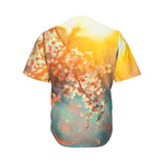 Sunrise Japanese Cherry Blossom Print Men's Baseball Jersey