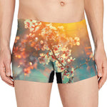 Sunrise Japanese Cherry Blossom Print Men's Boxer Briefs