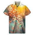 Sunrise Japanese Cherry Blossom Print Men's Short Sleeve Shirt