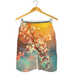 Sunrise Japanese Cherry Blossom Print Men's Shorts