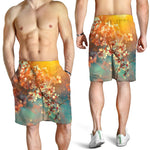 Sunrise Japanese Cherry Blossom Print Men's Shorts