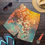 Sunrise Japanese Cherry Blossom Print Men's Shorts