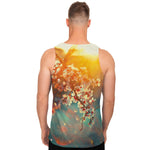 Sunrise Japanese Cherry Blossom Print Men's Tank Top