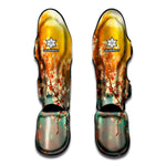 Sunrise Japanese Cherry Blossom Print Muay Thai Shin Guard