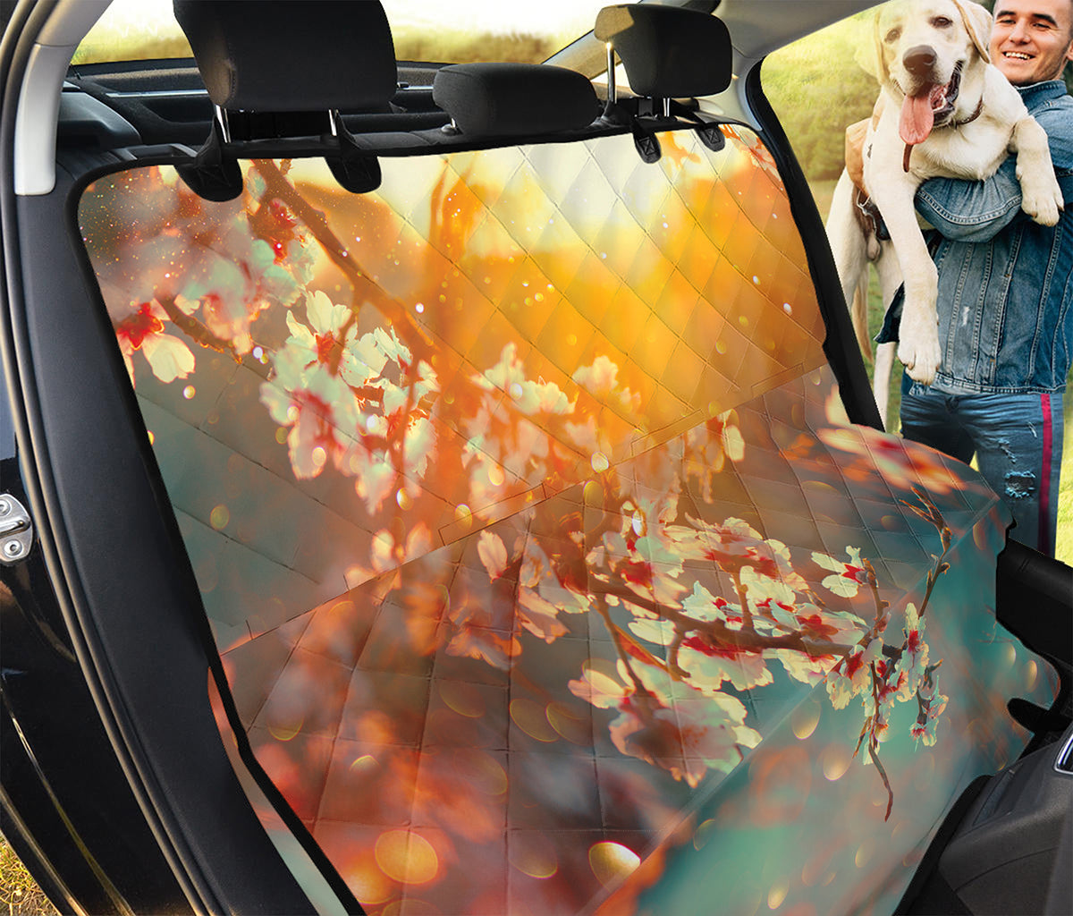 Sunrise Japanese Cherry Blossom Print Pet Car Back Seat Cover