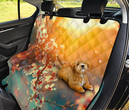 Sunrise Japanese Cherry Blossom Print Pet Car Back Seat Cover