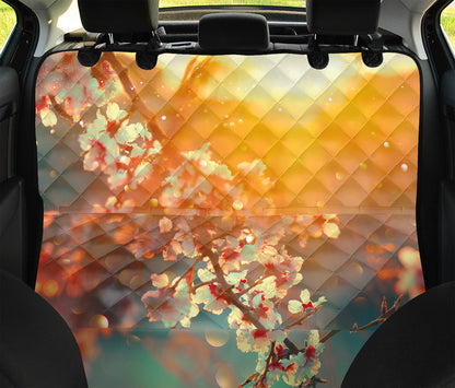 Sunrise Japanese Cherry Blossom Print Pet Car Back Seat Cover