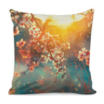 Sunrise Japanese Cherry Blossom Print Pillow Cover