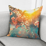 Sunrise Japanese Cherry Blossom Print Pillow Cover