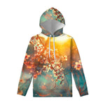 Sunrise Japanese Cherry Blossom Print Pullover Hoodie