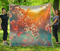 Sunrise Japanese Cherry Blossom Print Quilt