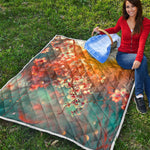 Sunrise Japanese Cherry Blossom Print Quilt