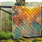 Sunrise Japanese Cherry Blossom Print Quilt