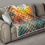 Sunrise Japanese Cherry Blossom Print Quilt