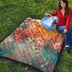 Sunrise Japanese Cherry Blossom Print Quilt