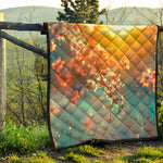 Sunrise Japanese Cherry Blossom Print Quilt