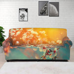 Sunrise Japanese Cherry Blossom Print Sofa Cover