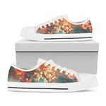 Sunrise Japanese Cherry Blossom Print White Low Top Shoes