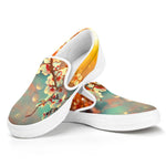 Sunrise Japanese Cherry Blossom Print White Slip On Shoes